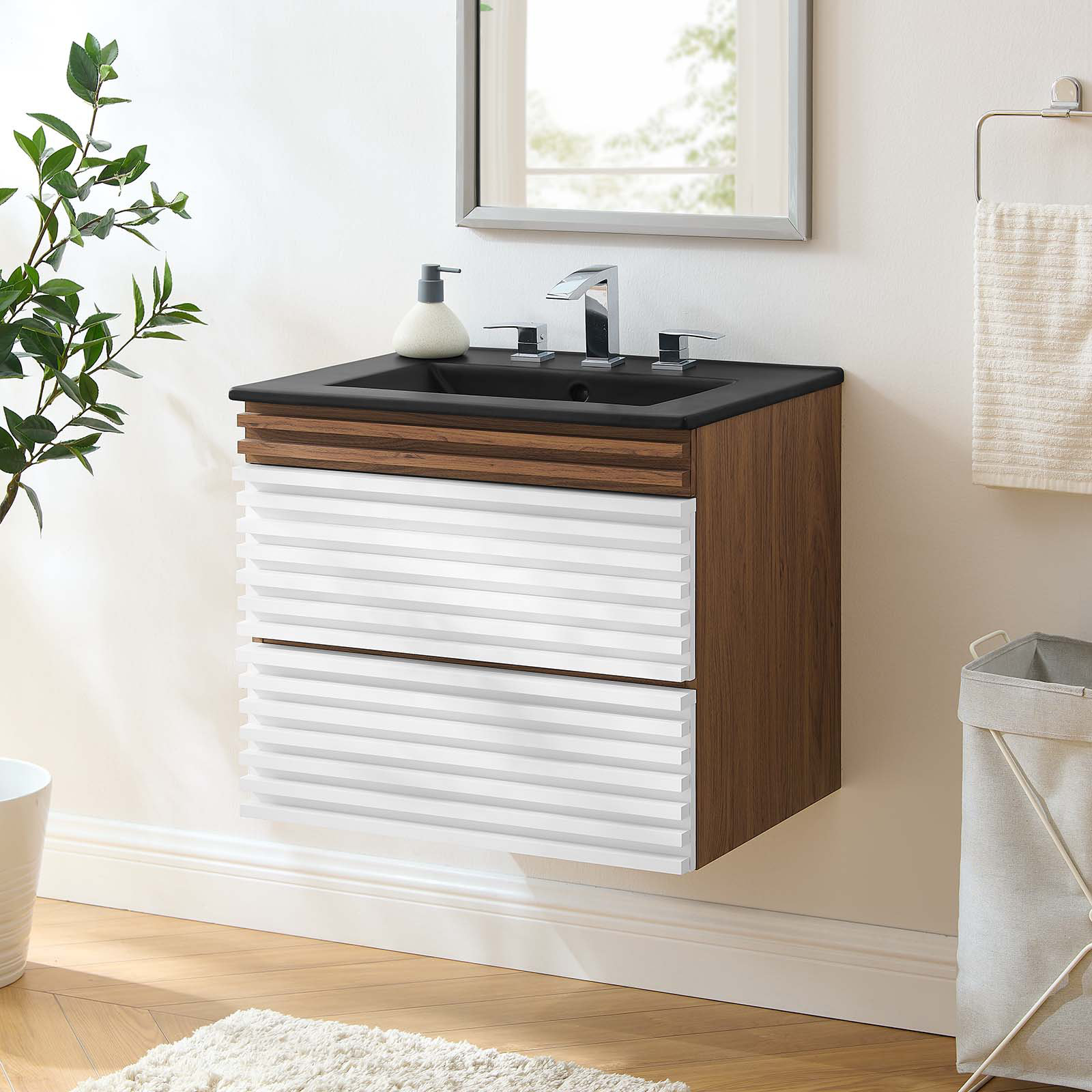 Winston Porter Render 24" Wall-Mount Bathroom Vanity | Wayfair